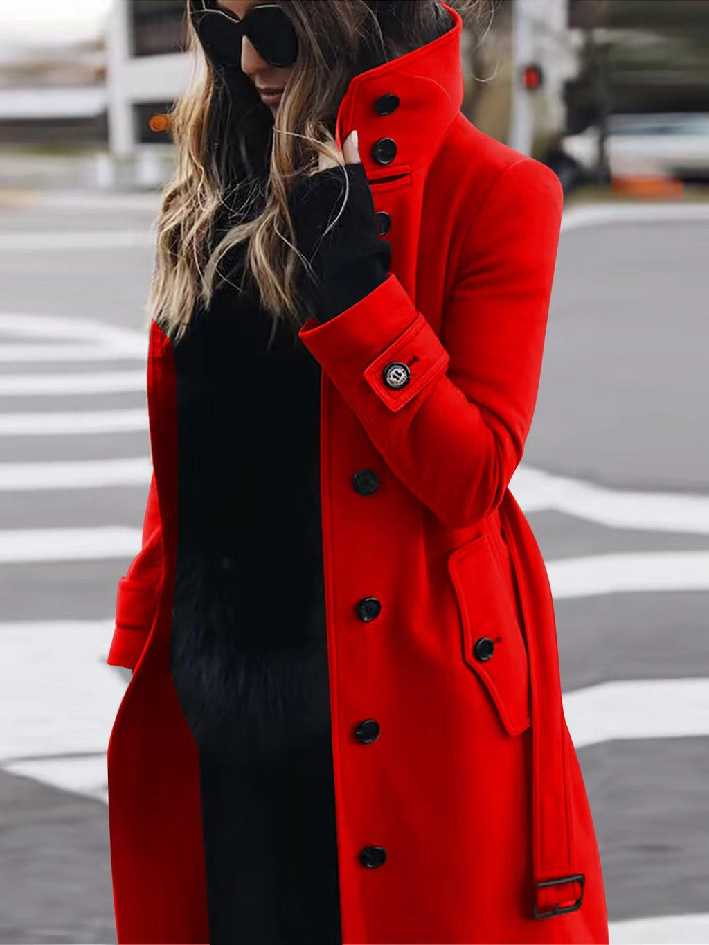 Women’s Medium‑Length Casual Polyester Coat – Long Sleeve Solid Color Jacket What Else You Got?