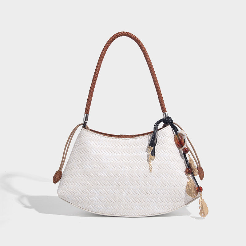 Woven PU Underarm Bag – Trendy Knitted Pillow‑Shape Shoulder Handbag What Else You Got?