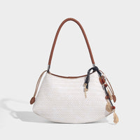 Woven PU Underarm Bag – Pillow-Style Shoulder Handbag with Optional Pendant