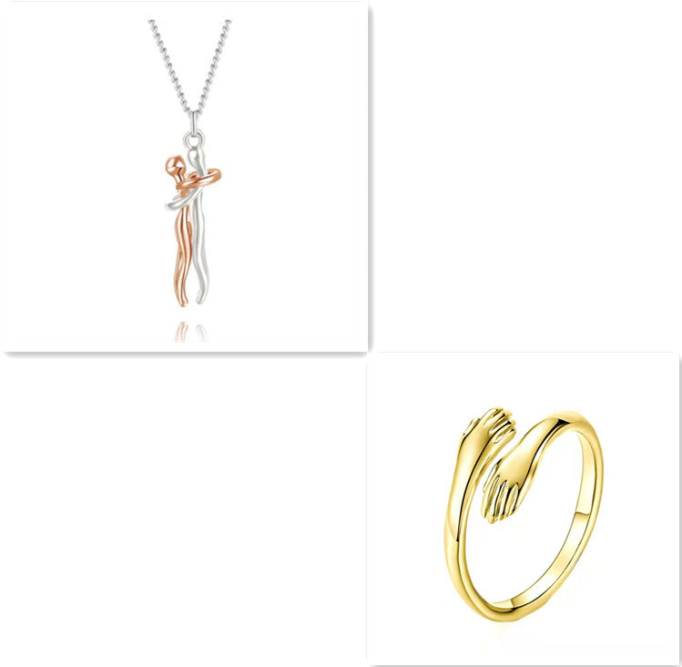 Love Hug Necklace Unisex Men Women Couple Jewelry Simple Temperament Clavicle Chain Valentines Day Lover Gift What Else You Got?