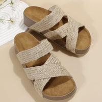 Boho-Chic Woven Cross-Strap Sandals – Women's Summer Beach & Pool Shoes