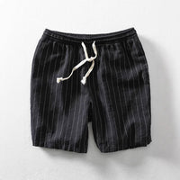 Men's Lightweight Summer Cropped Pants - Breathable Striped Shorts for Warm Weather (Available in Sizes S-6XL)