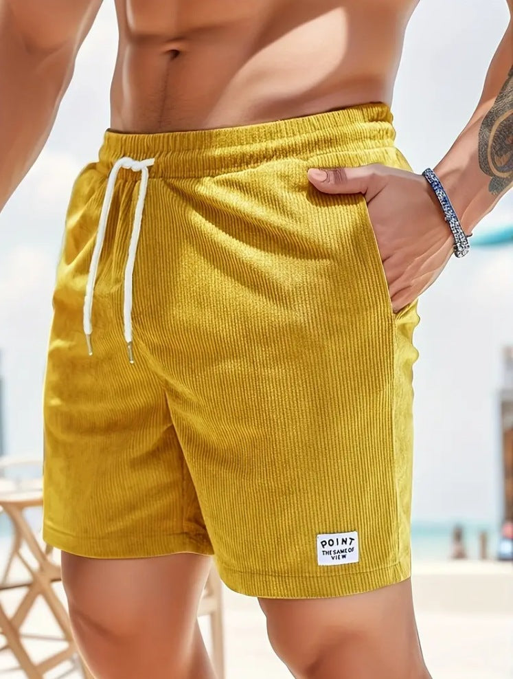 Lace-up Drawstring Shorts Summer Corduroy Sports Short Pants Mens Clothing What Else You Got?
