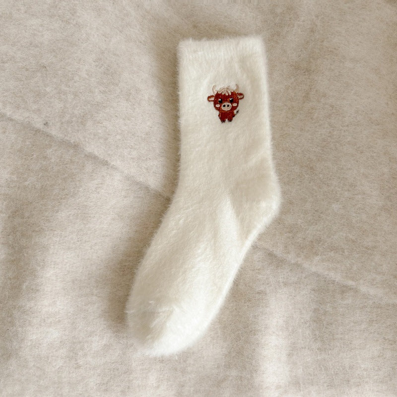 Fleece-lined Thickened Warm Thick Socks Women's Mid-calf Socks Autumn And Winter What Else You Got?