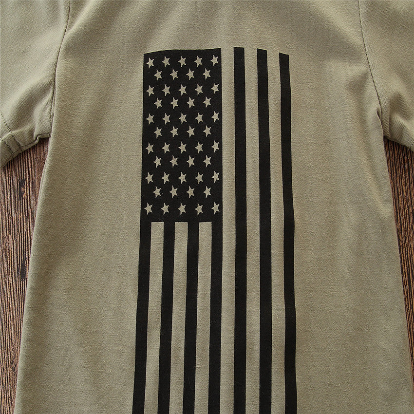Little Kids' Suit Summer Men's Clothing Independence Day Flag Camouflage Suit What Else You Got?