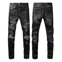 Men’s Slim Fit Skinny Jeans – Stretch Denim with Retro Black Finish (Mid-Waist, Year-Round Comfort)