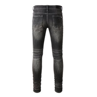 Men’s Slim Fit Skinny Jeans – Stretch Denim with Retro Black Finish (Mid-Waist, Year-Round Comfort)