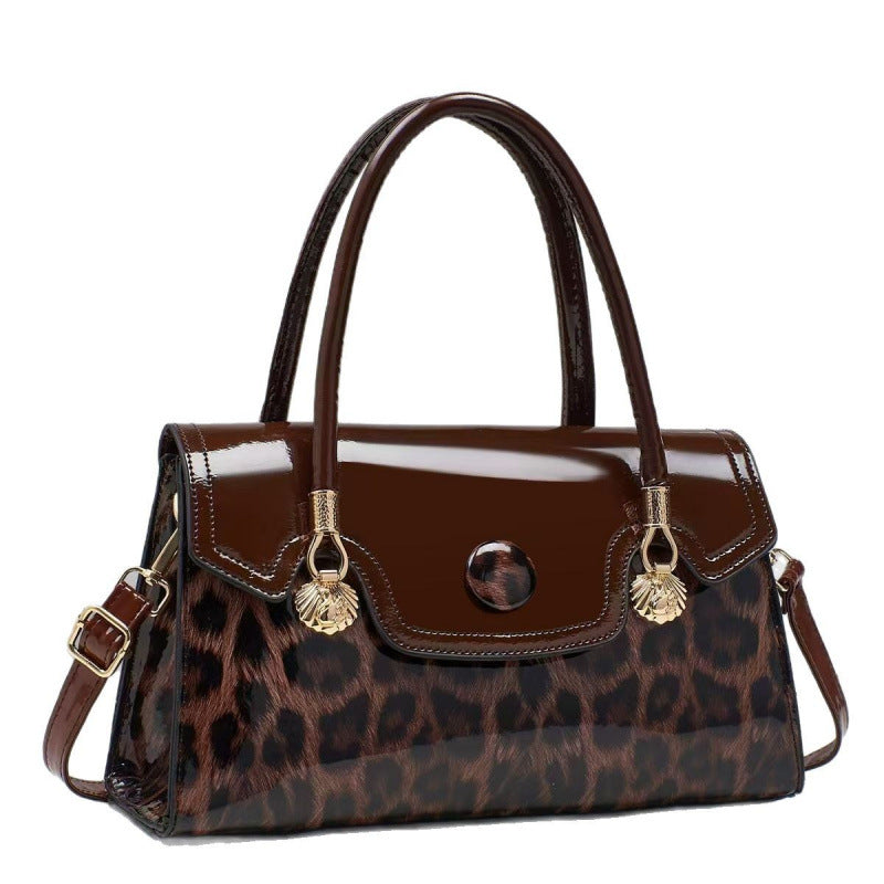Textured Croc‑Pattern Shoulder Bag – Urban Minimalist Crossbody with 3D Pocket (Leopard Accent) What Else You Got?