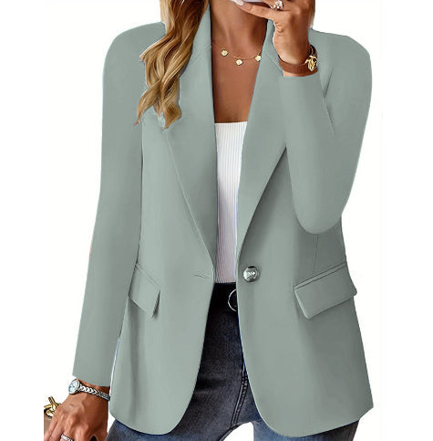 Ins Lapel Button Jacket Fashion Commuter Casual Suit Jacket Women's Long-sleeved Tops Outwear Clothing What Else You Got?