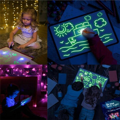 3D Glow Light Drawing Pad – Mess-Free LED Sketch Board for Kids