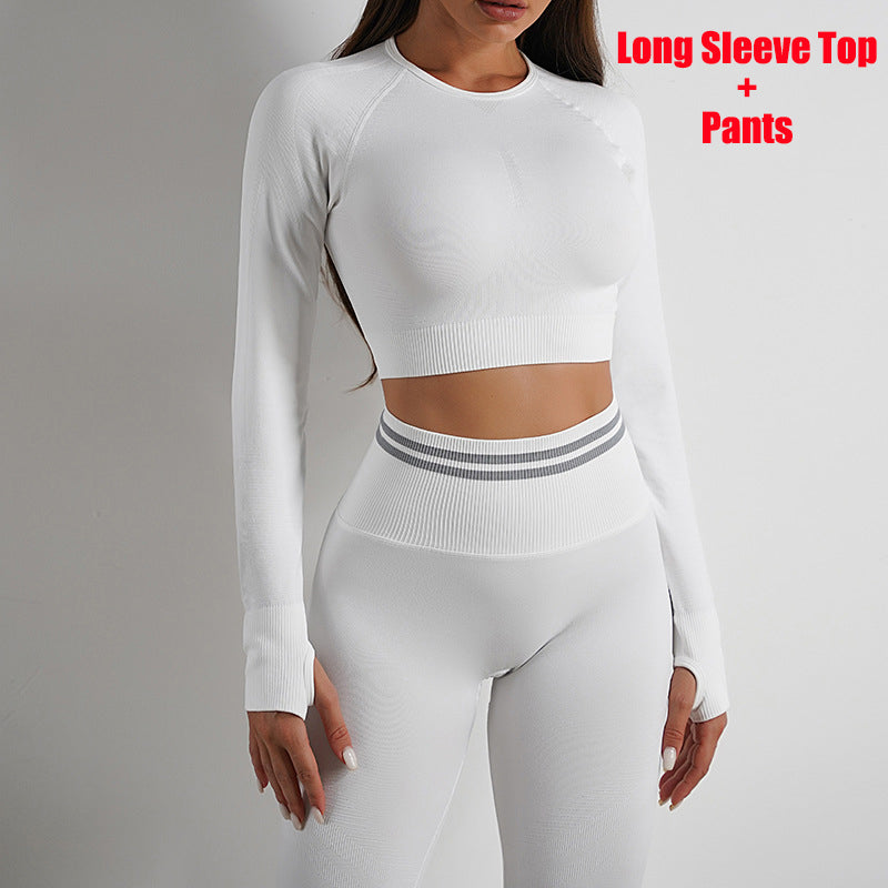 Seamless Yoga Pants Sports Gym Fitness Leggings Or Long Sleeve Tops Outfits Butt Lifting Slim Workout Sportswear Clothing What Else You Got?