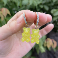 Glossy Gummy Bear Earrings – Lightweight Resin Kawaii Jewelry