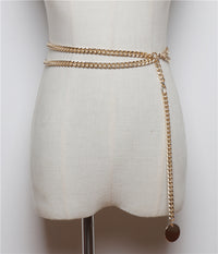 Ladies Dresses Decorated With Thin Belts And Chains