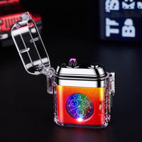 Waterproof Electric Lighter with Built-In Clock – USB Rechargeable Windproof Lighter