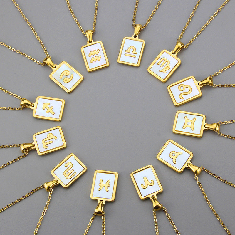 Stainless Steel Zodiac Constellation Necklace
