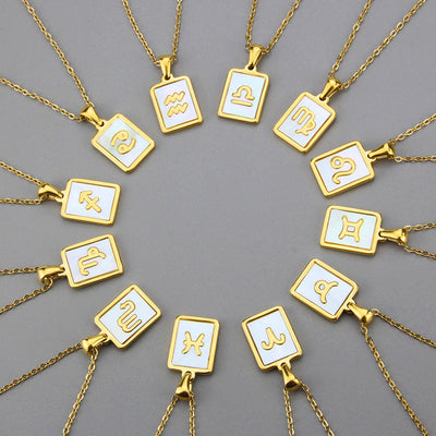 Stainless Steel Zodiac Constellation Necklace