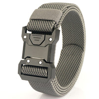 Tactical Quick Release Buckle Belt for Men - Military Style Braided Elastic Belt