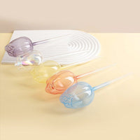 Pink Tulip Plant Watering Bulbs - Automatic Self-Watering Drippers for Indoor & Outdoor Plants - Elegant Glass Plant Care