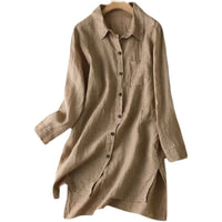 Effortless Summer Style: Women's Breathable Cotton-Linen Artistic Shirt