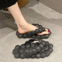 Comfortable Women's Bubble Sole Flip Flop Slippers - 4 Colors - Indoor & Outdoor Beach Sandals