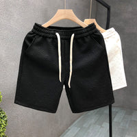 Elegant White Jacquard Shorts for Men - Lightweight & Comfortable