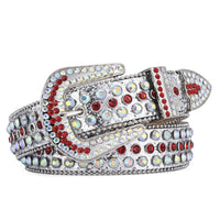 Unisex Punk Rivet Rhinestone Belt - Studded Rock Style Waist Belt for Men & Women