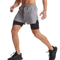 Men's Double-Layer Quick-Dry Running Shorts with Liner