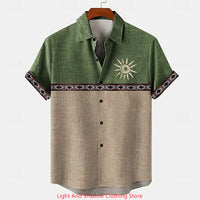 Elegant Short-Sleeve Patchwork Shirt with Printed Buttons - Loose Fit for Teens