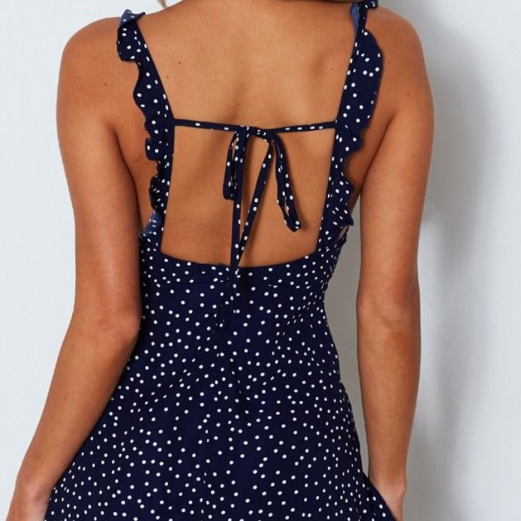 Polka-dot Strappy Dress Women Summer Fashion Beach Sundress What Else You Got?