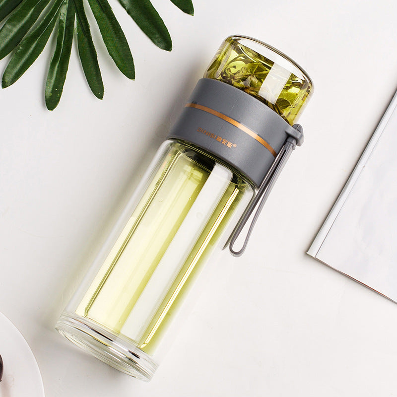 Glass Water Bottle With Tea Infuser Filter Tea Separation Double Wall Glass Bottle Leakproof Water Bottle What Else You Got?