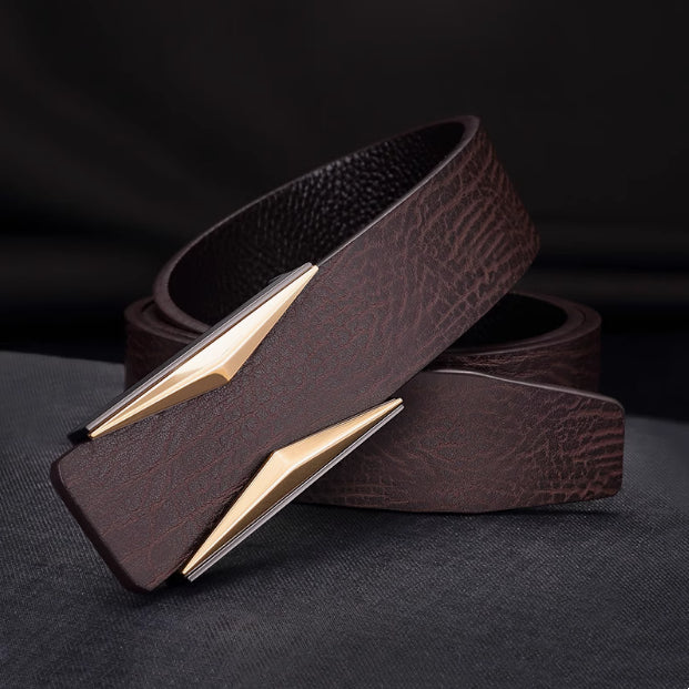 Simple And Elegant Belt Men's Middle-aged Korean Style Smooth Buckle What Else You Got?