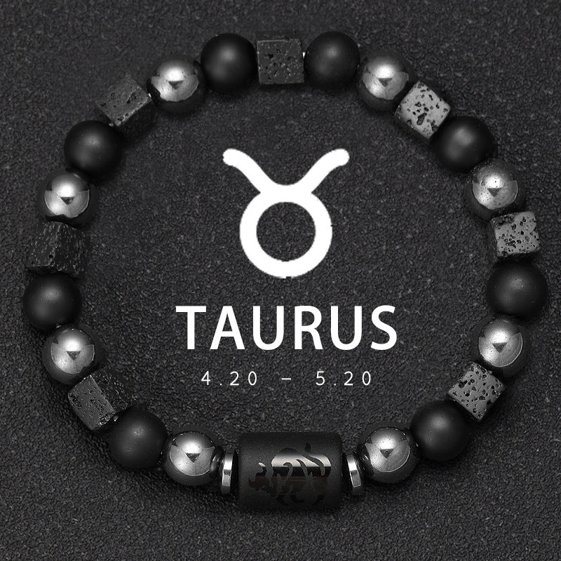 Twelve Zodiac Bracelet Couples Volcanic Stone Handmade Beaded Bracelet Accessory What Else You Got?