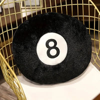 Poolside Faith 8-Ball Plush Pillow - Fun Billiards Decor for Home & Game Room