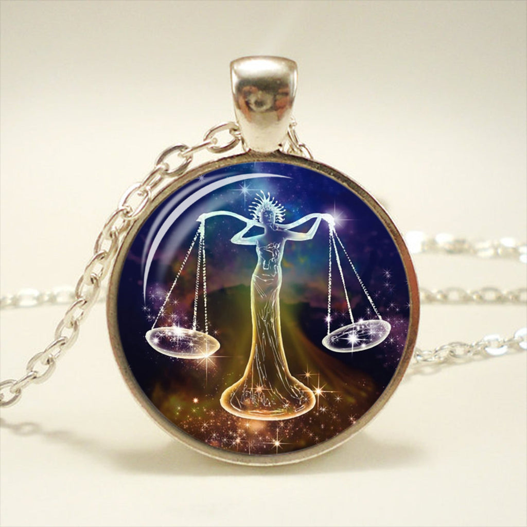 Zodiac Time Gemstone Glass Pendant Necklace What Else You Got?