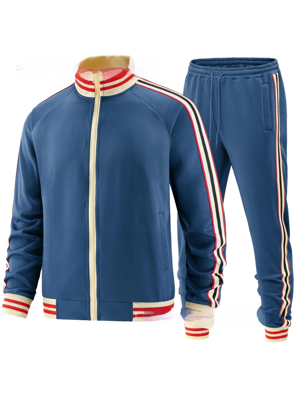 Men's Casual Sports Suit Color Matching Two-piece Set What Else You Got?