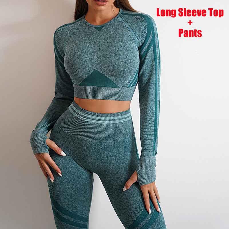 Seamless Yoga Pants Sports Gym Fitness Leggings Or Long Sleeve Tops Outfits Butt Lifting Slim Workout Sportswear Clothing What Else You Got?