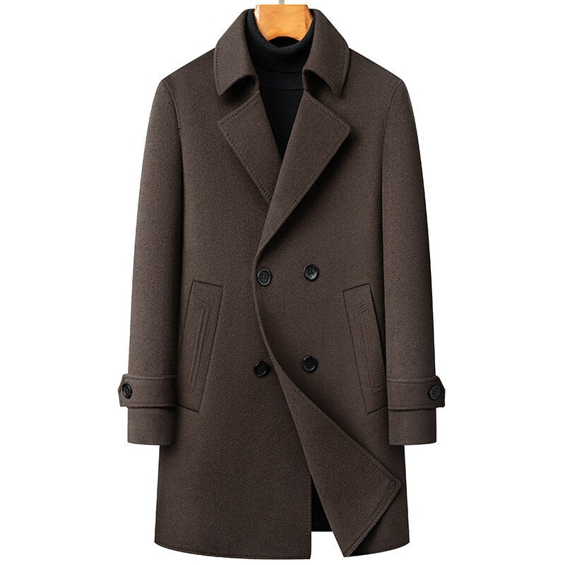 Long Double‑Faced Wool Coat with Detachable Goose Down Lining – Premium Double‑Breasted Winter Overcoat What Else You Got?