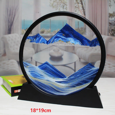 Divine 3D Quicksand Hourglass Art - Mesmerizing Glass Liquid Decor for Home & Office