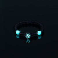 Glow-in-the-Dark Purple Pumpkin Bracelet – Glass Bead Halloween Jewelry