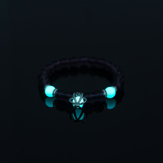 Purple Luminous Pumpkin Bracelet – Glow‑in‑the‑Dark Glass Bead Charm What Else You Got?