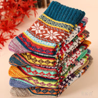 Men's Warm Wool Thermal Socks - Winter Vintage Style (5 Pairs)