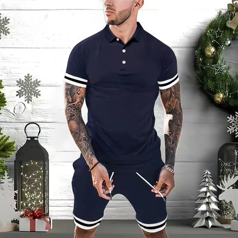 Mens Short Sets 2 Piece Outfits Polo Shirt Fashion Summer Tracksuits Casual Set Short Sleeve And Shorts Set For Men What Else You Got?
