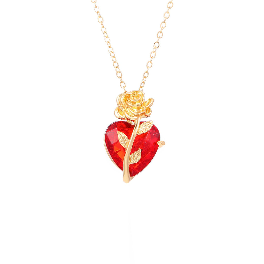 Punk Rose Love Necklace Fashion Personality Heart-shaped Clavicle Chain Pendant Necklace For Valentine's Day What Else You Got?