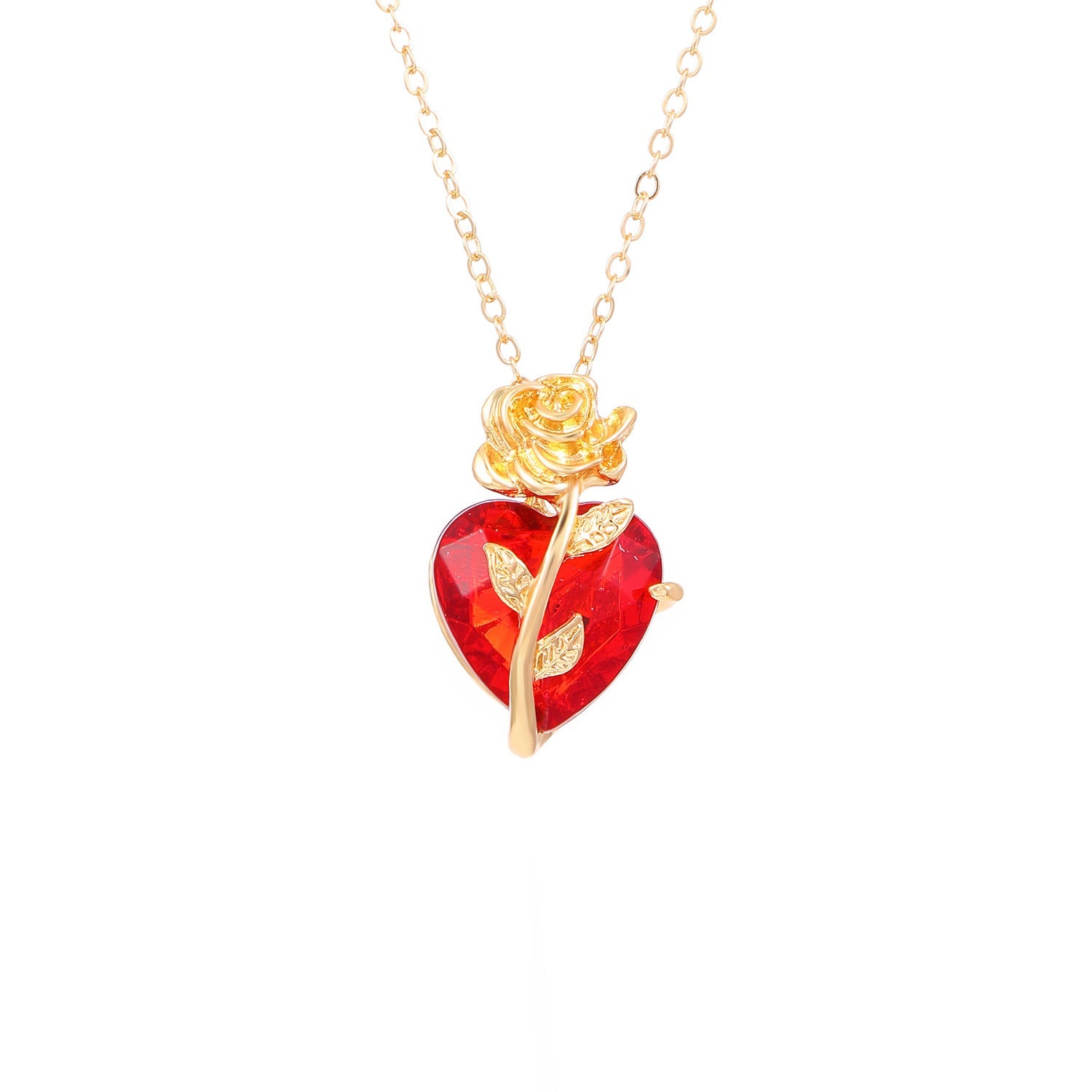 Punk Rose Love Necklace Fashion Personality Heart-shaped Clavicle Chain Pendant Necklace For Valentine's Day What Else You Got?