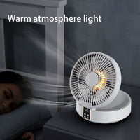 Rechargeable Ceiling Fan with Remote & Night Light – Portable USB Folding Fan