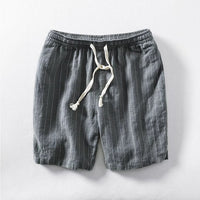 Men's Lightweight Summer Cropped Pants - Breathable Striped Shorts for Warm Weather (Available in Sizes S-6XL)