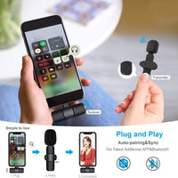 CrystalClear Pro Wireless Mic: 10H Battery, Noise-Free Audio for iPhone/Android & Live Streaming
