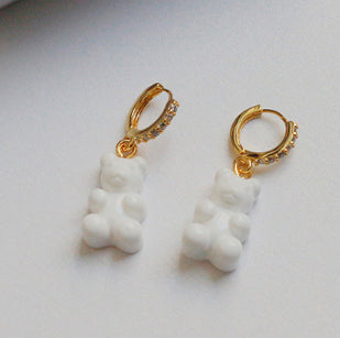 Gummy Bear Zircon Inlaid Earrings – Sweet & Cool Brass Animal‑Style Jewelry What Else You Got?