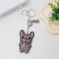 French Dog Rhinestone Keychain – Sparkly Bag Charm