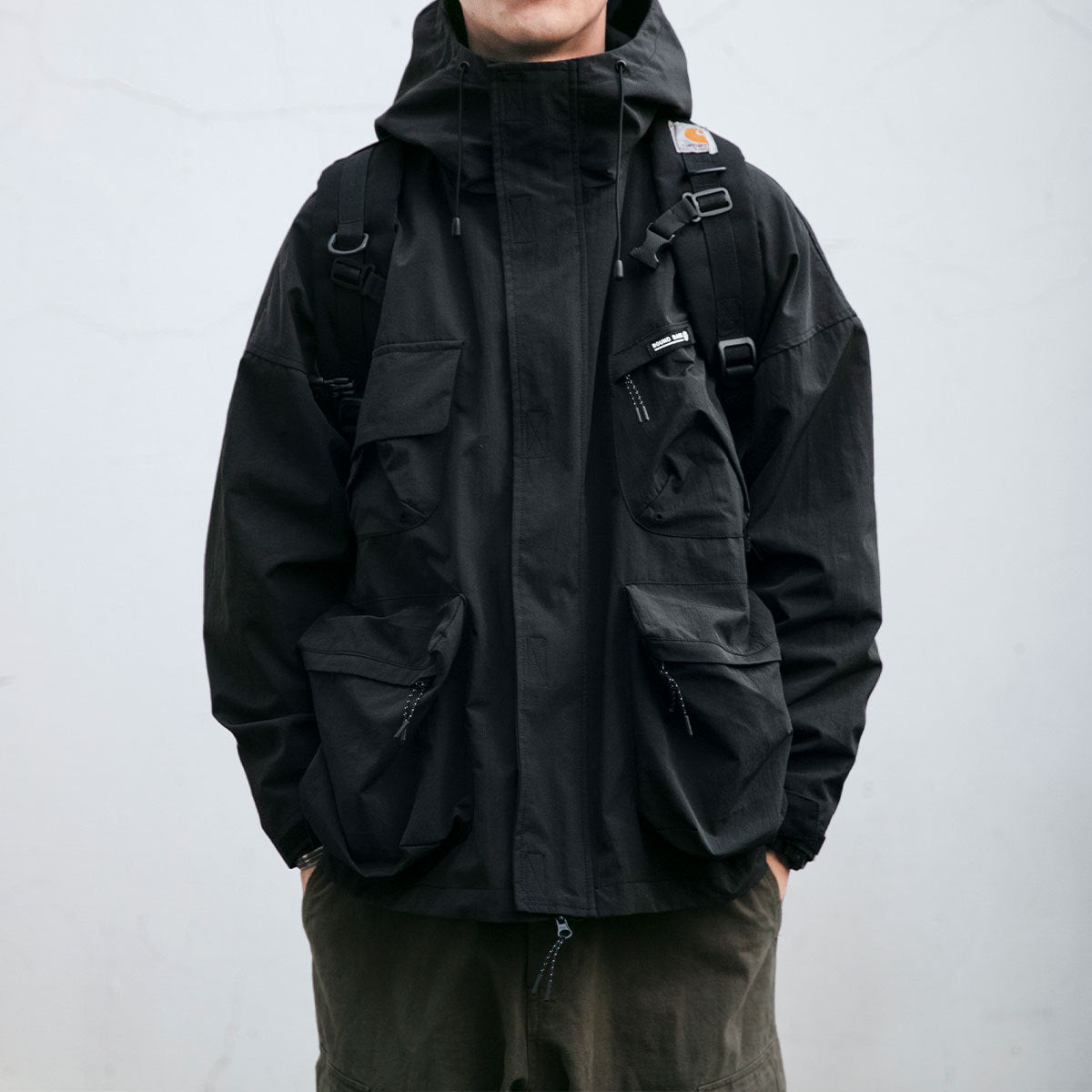 Hooded Jacket Men's Loose Three-dimensional Pocket Functional Windproof Jacket Casual Clothing What Else You Got?